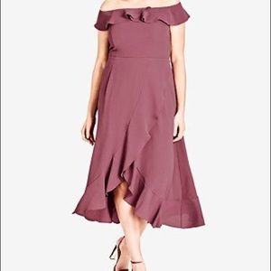 City chic plus size ruffle midi dress